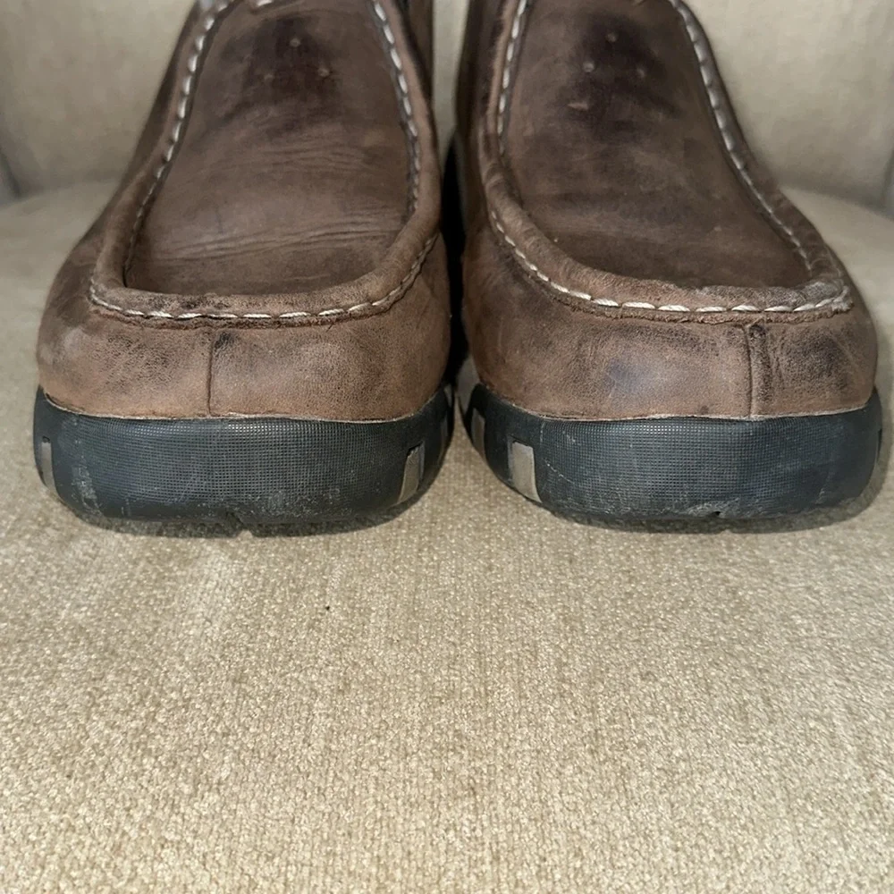 HELLY HANSEN Vintage Brown Leather Slip on Shoes Mens Size 10